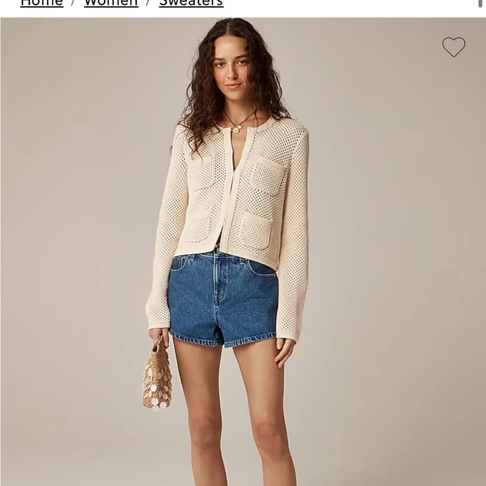 NWT JCrew Open pointelle-stitch cardigan XS warm sesame - Picture 3 of 6